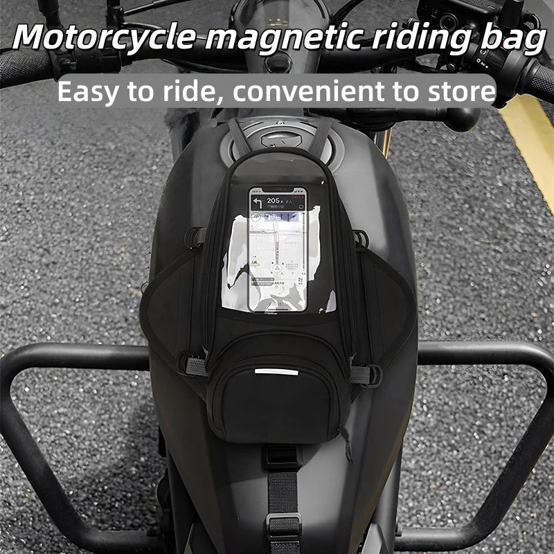 Outdoor Motorcycle Magnetic Fuel Bag Riding Navigation Bag Large Capacity Mobile Phone Touch Screen Backpack Riding Equipment