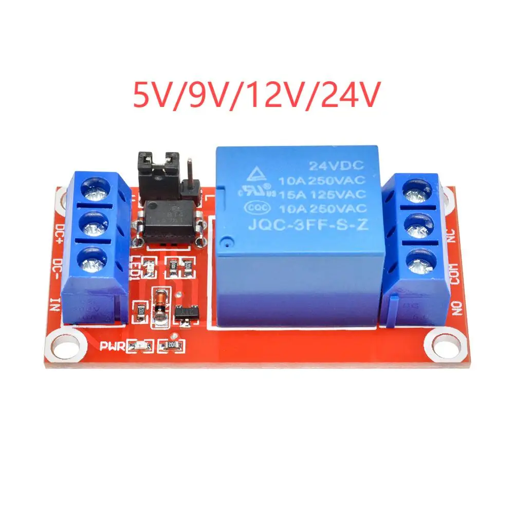 5V 9V 12V 24V 1 Channel Relay Module Board Shield With Optocoupler Support High-level And Low-level Trigger