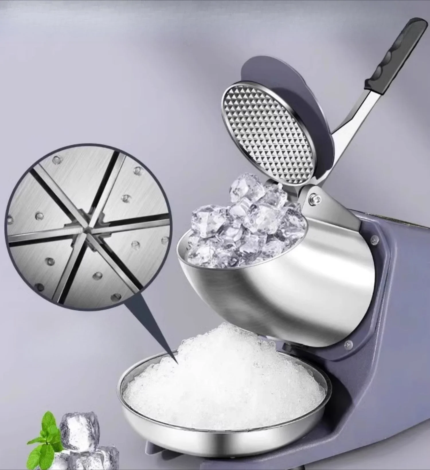 

Ice crusher Commercial stall Household small ice shaver Automatic milk tea shop smoothie machine Mianmian machine