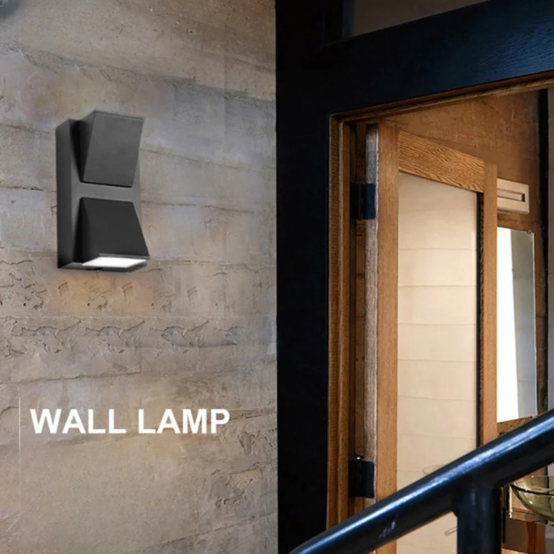 K-shape impermeável LED Wall Light, iluminação exterior, lâmpada de parede interior IP65, varanda jardim luzes, terraço, varanda, pátio, 5W, 12W