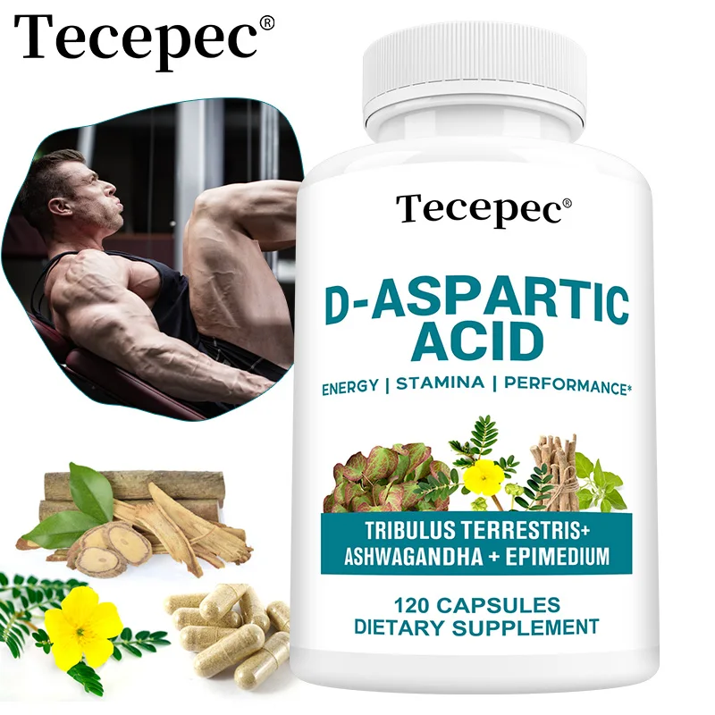 D-Aspartic Acid 1000mg Capsules, Support Brain Function, Memory, Focus, Energy, Muscle Strength & Immune Wellness