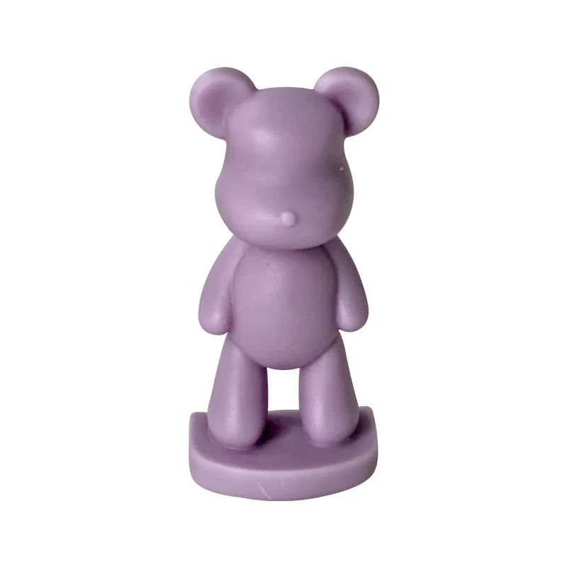 3D Cute Bear Candle Silicone Mould Handmade Geometric Aroma Candle Plaster DIY Violent Bear Cake Chocolate Mould Craft Gift