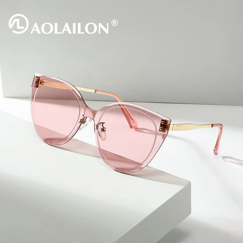 

New Fashionable Frameless Metal Designer Color Changing Lens Women's Sunglasses Square Men's Sunglasses with Simple Lines