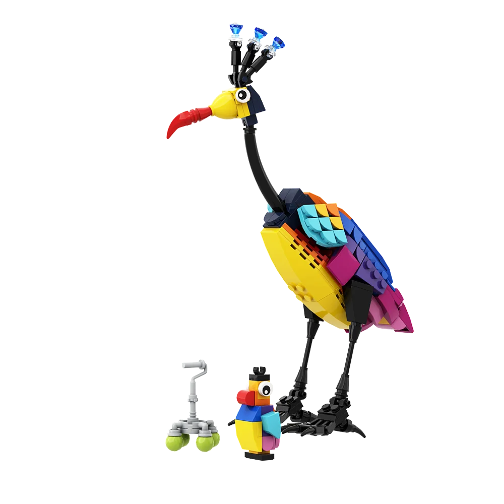 Gobricks MOC Anime Colorful Giant Bird kevinedss Building Block set Travelings Movie Animal Bird Education Brick Toys Kids Gift