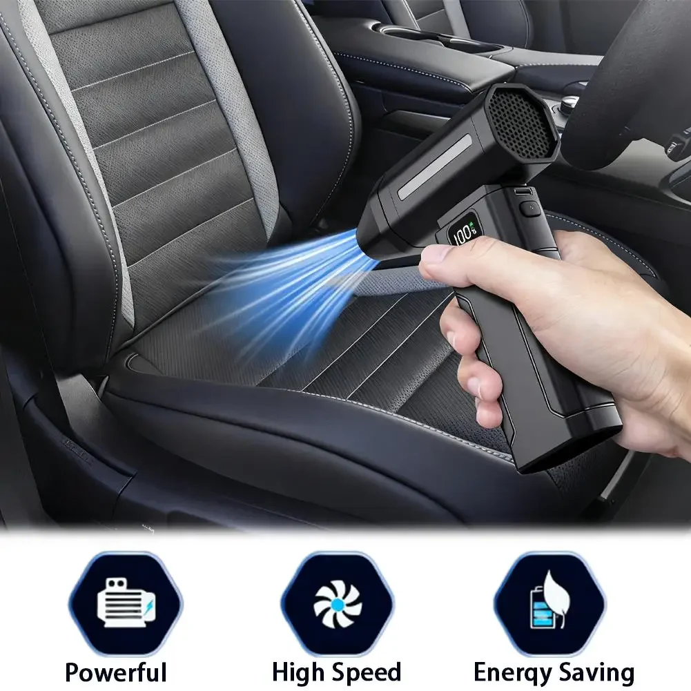 X8 브러시리스 터보 제트 팬 블로워 150000RPM 강력한 전기 에어 블로워 진공 먼지 청소기 휴대용 먼지 청소기 강력한 팬 크기 비교