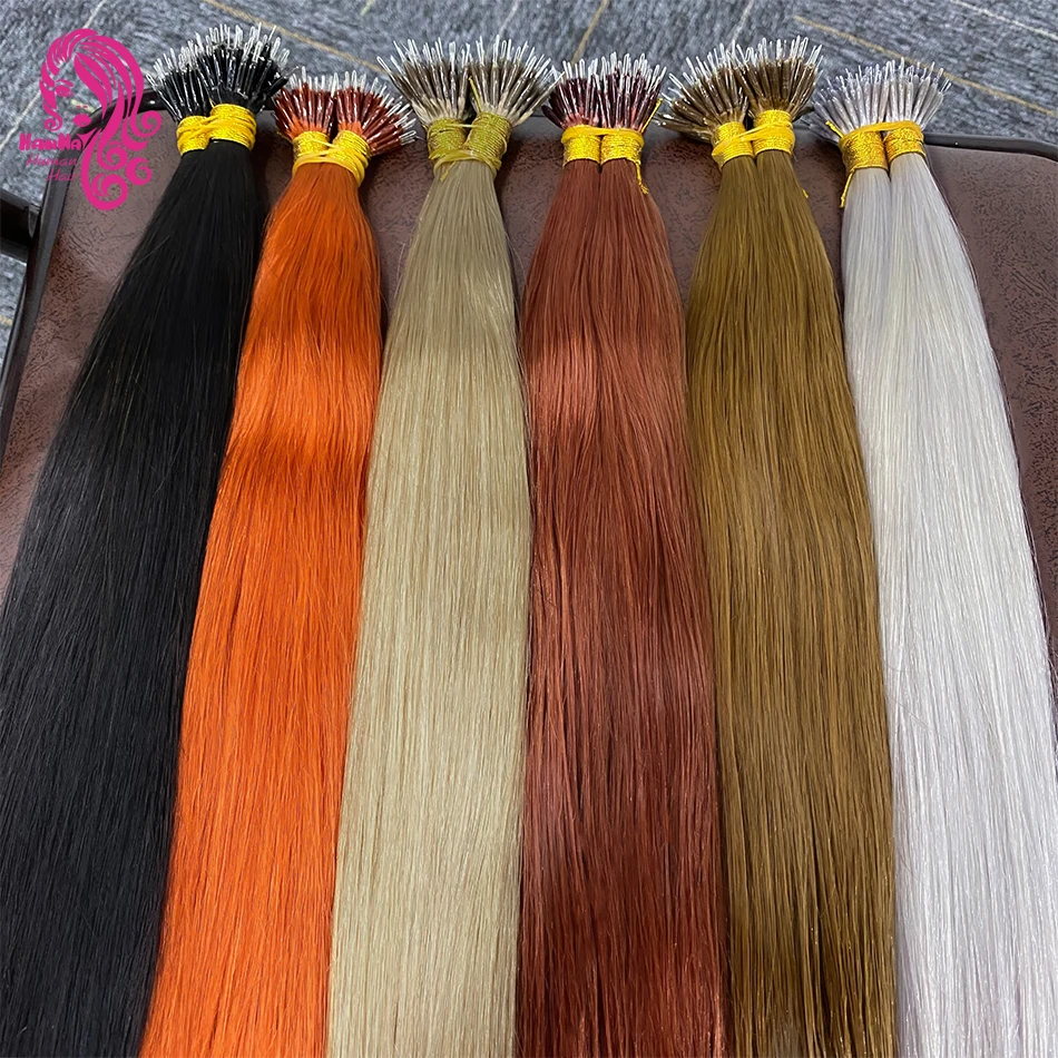 Nano Rings Tip Hair Extension Premium Quality 100% Russian Remy Human Hair Lasting 1-2 Years Full Cuticle Nano Tip Hair