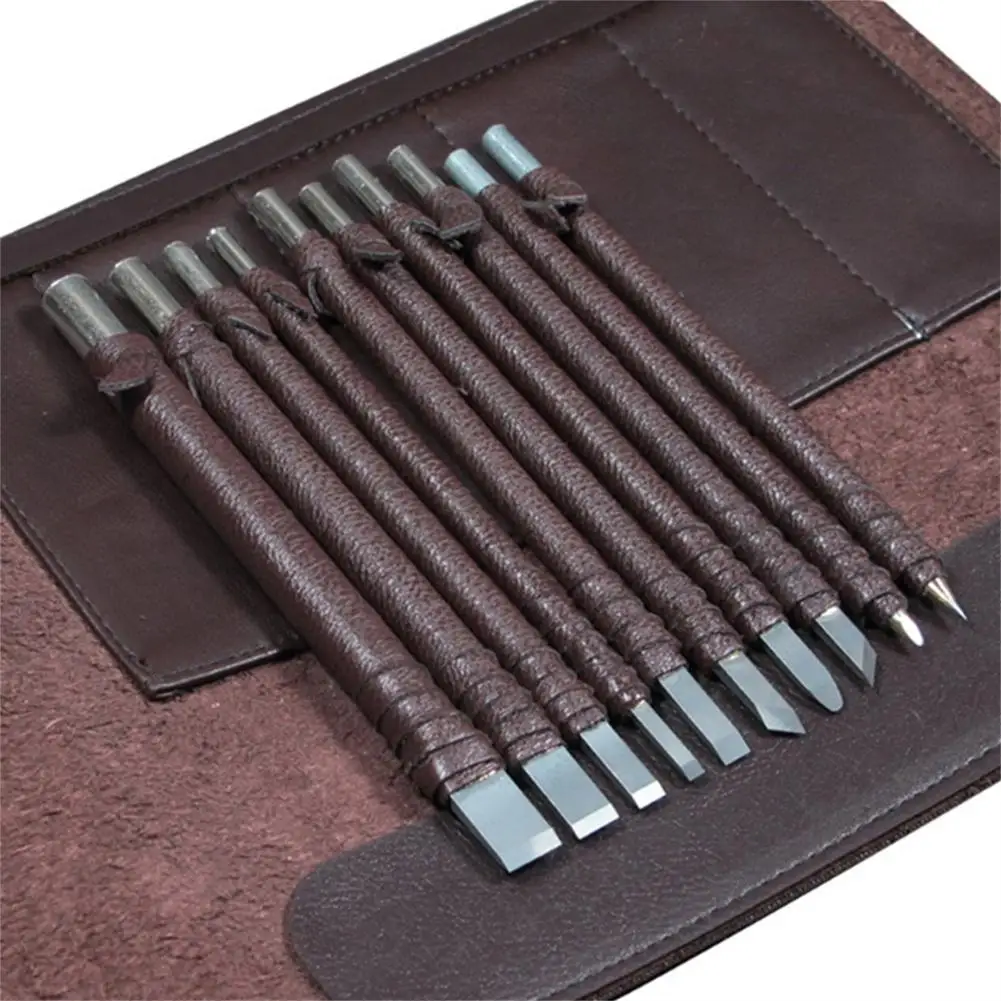 10pcs Carving Hand Tools Set Professional Tungsten Steel Carving -set Woodworking Carving Tool