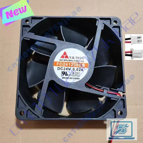 +++  1 PCS  New For Y.S.TECH   FD241238ES DC Brushless Cooling Fan 12038 DC24V 0.52A 12CM 2Pin
