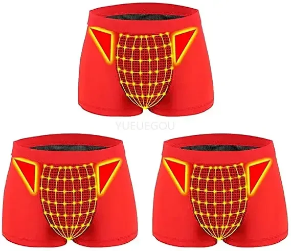 Men's Magnetic Therapy Underwear Boxer Briefs with Tourmaline - Prostate Support, Comfort Fit, Breathable & Moisture Wicking