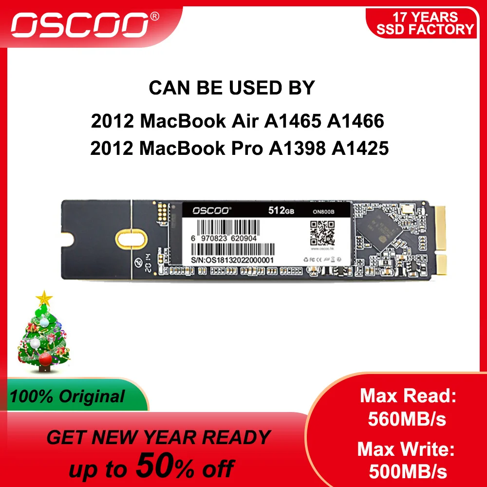 Oscoo 1テラバイトssd macbook air A165 A166 2012 macbook proのA1398 A1425オリジナルtlc solidoディスコduros 128ギガバイト256ギガバイト512ギガバイト