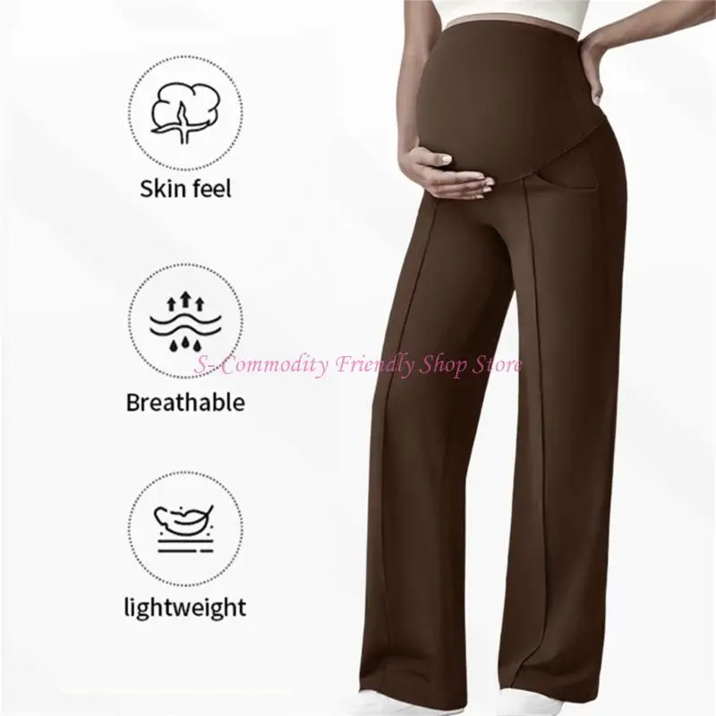 85AE Stretchable Winter Pregnancy Pants Thermal Lined Designs Maternity Leggings Soft Fabric for Outdoor Activity Comfort