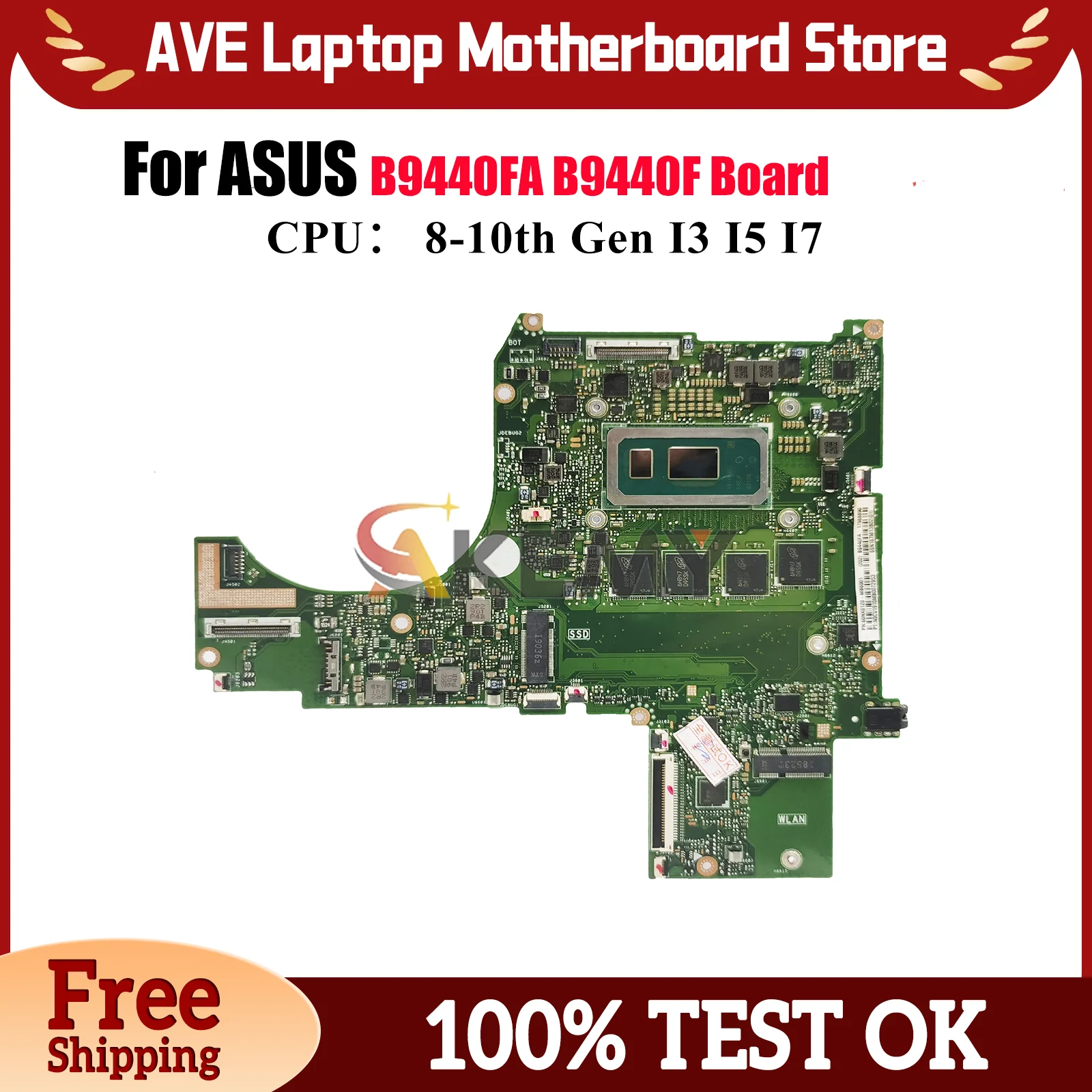 

B9440FA Материнская плата для ноутбука ASUS ExpertBook B9440FA B9440F Материнская плата для ноутбука с процессором I3 I5 I7 100% тестирование ОК быстрая доставка