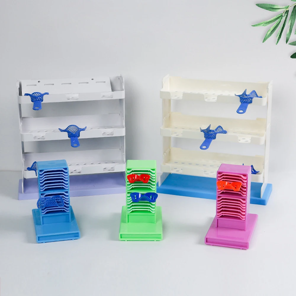 

2pcs Dental Impression Tray Holder Plaster Stand Plastic Soft Silicone Tooth Tray Oral Bite Placement Case Dentistry Tools