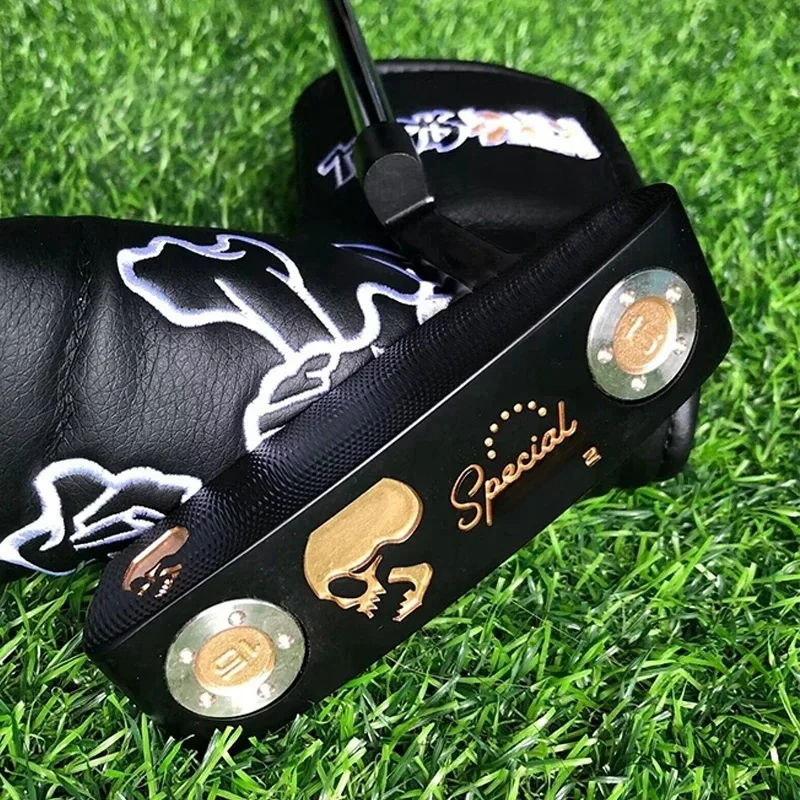 Heren Golf Putter Nepor 2 Skull Goud Rechtshandig Hoge Kwaliteit 32/33/34/35 Inch Met Hoes Met Logo