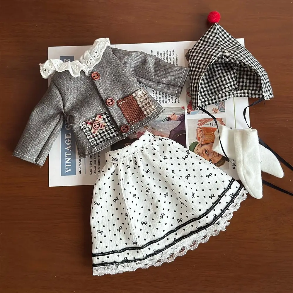 30 cm Größe BJD Puppenkleid Prinzessin Lolita Stil 1/6 Modepuppen-Outfit Dienstmädchen-Outfit Veränderbare Kleidung Puppe Freizeitset