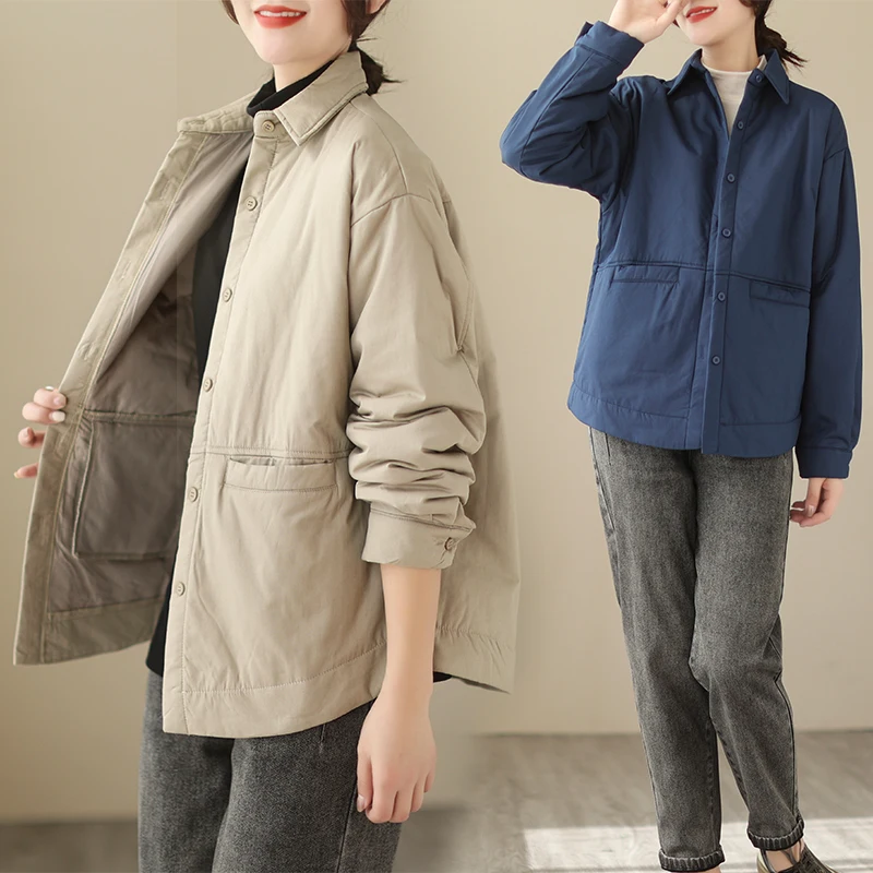 

Slim Fit Cotton irt Тонкий хлопковый тюнер Pure Color Повседневный свободный женский теплый длинный све irt