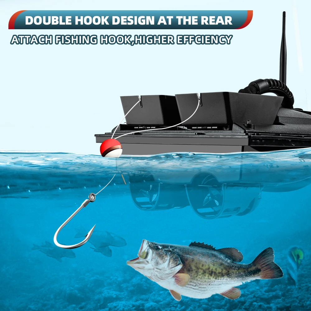 Flytec Angelköderboot, 500 m, ferngesteuertes Köderboot, Doppelmotor-Fischfinder, 1,5 kg Belastung, mit LED-Licht zum Angeln – Detail 16