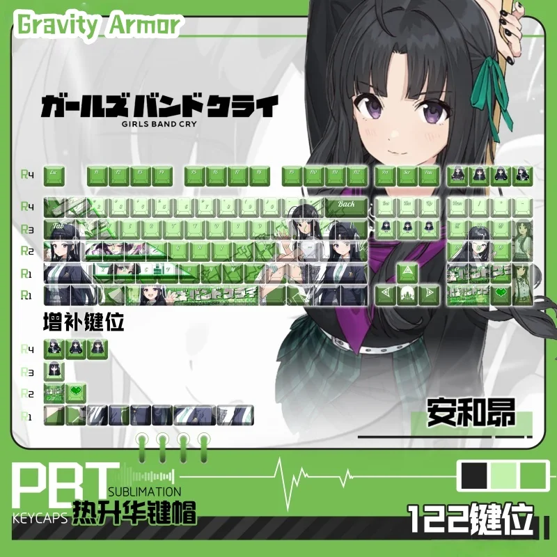 

Girls Band Cry Anime Theme Keycaps Cherry Profile Mechanical Keyboard Games Cartoon Cute Collection Holiday Gifts Office Keycaps