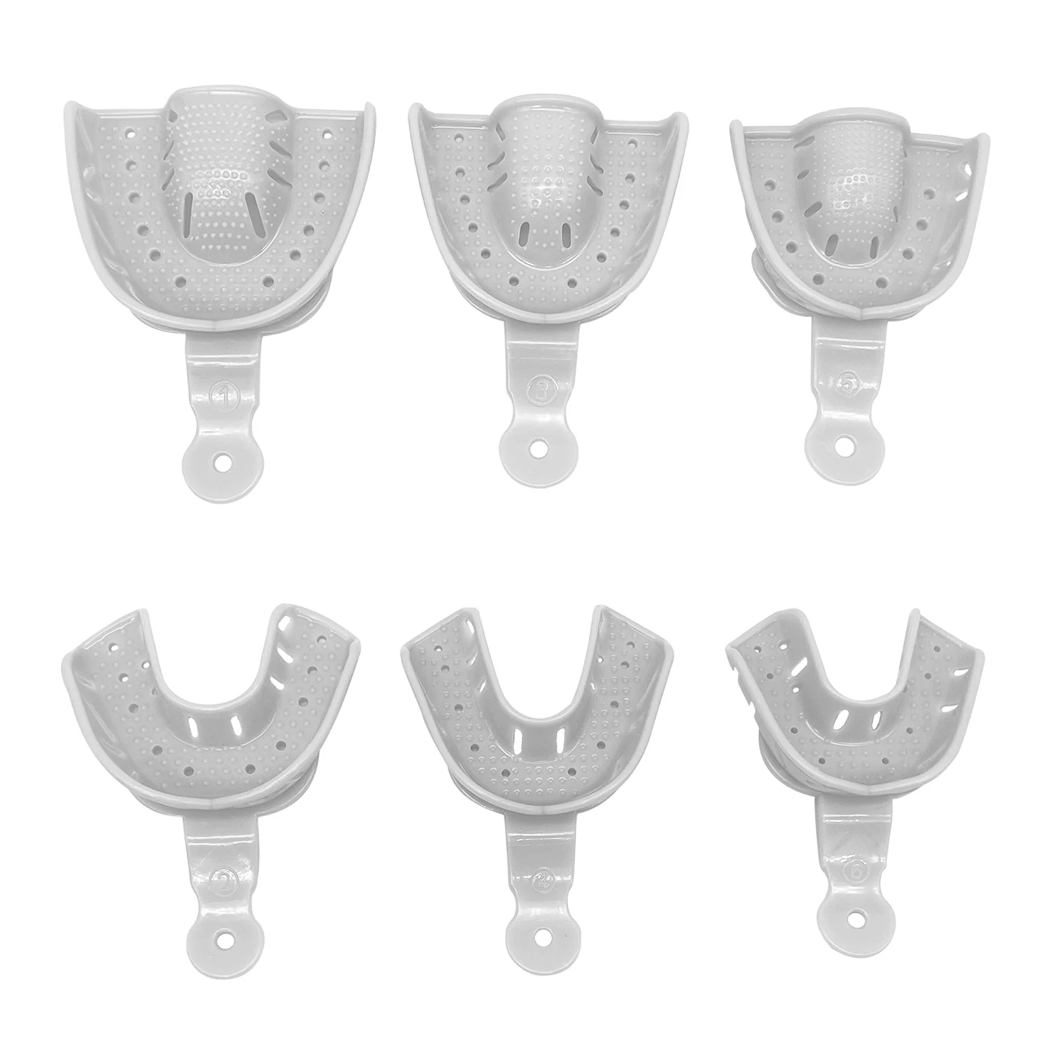 2/5/6/9/10/12pcs plastikowe tace z wyciskami dentystycznymi z/bez kosz z siatki narzędzi dentystycznych materiał laboratoryjny tace na zęby