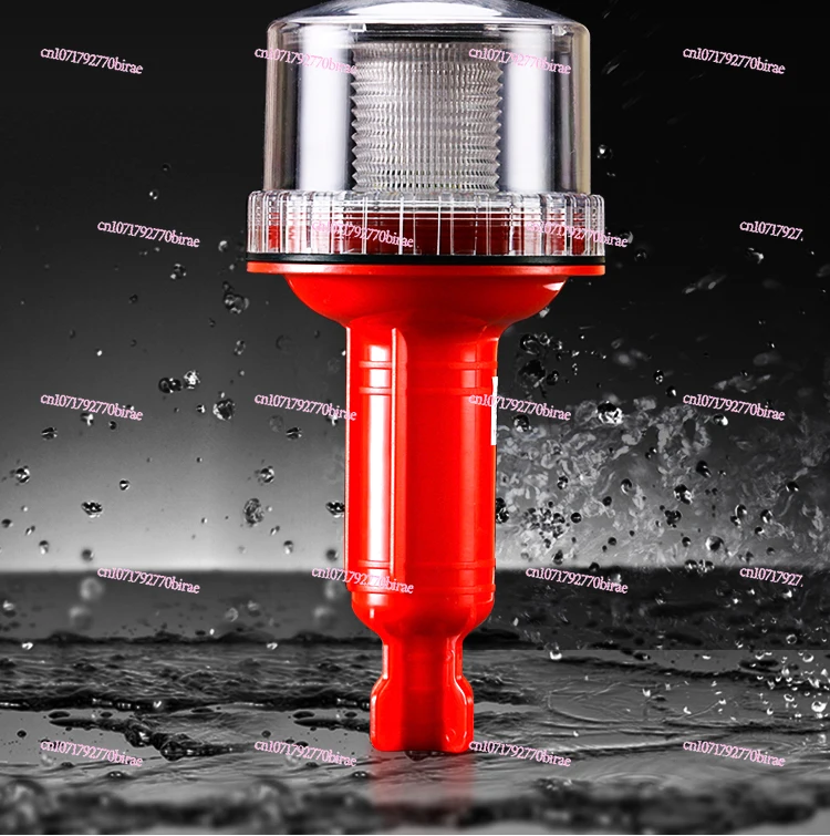 Marine LED Solar Beacon Light Boat Navigation Signal Light Three-color Flash Positioning Light Night Warning