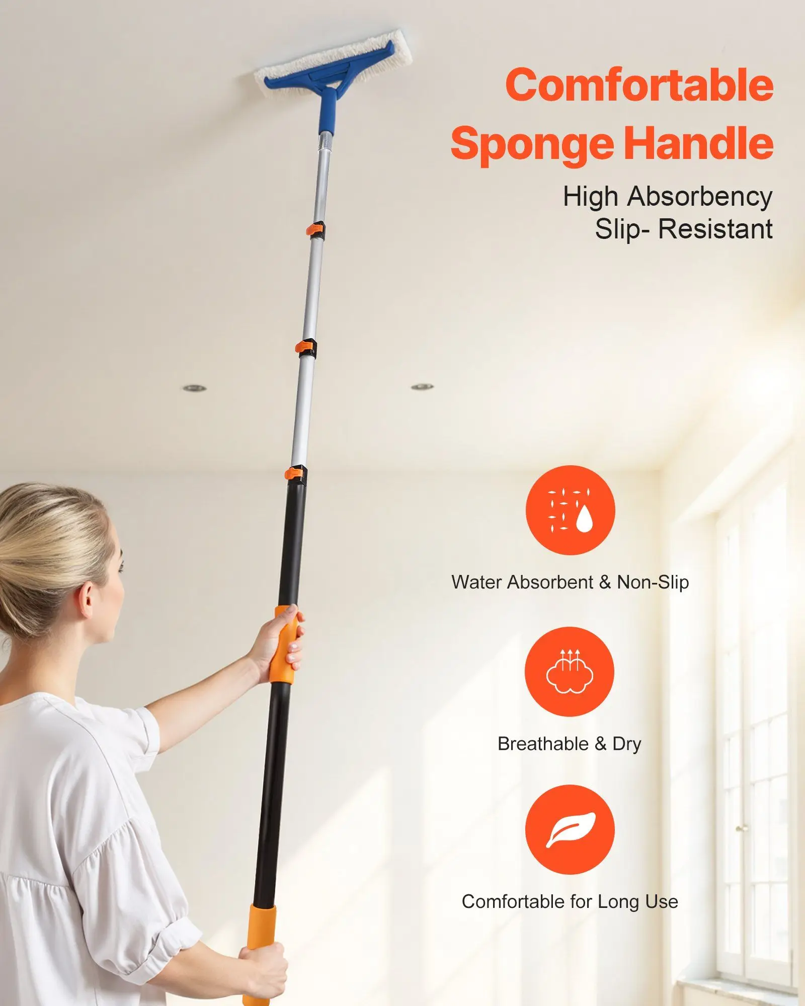 Telescopic Extension Pole 3.8-12 FT Multi-Purpose for Painting Cleaning