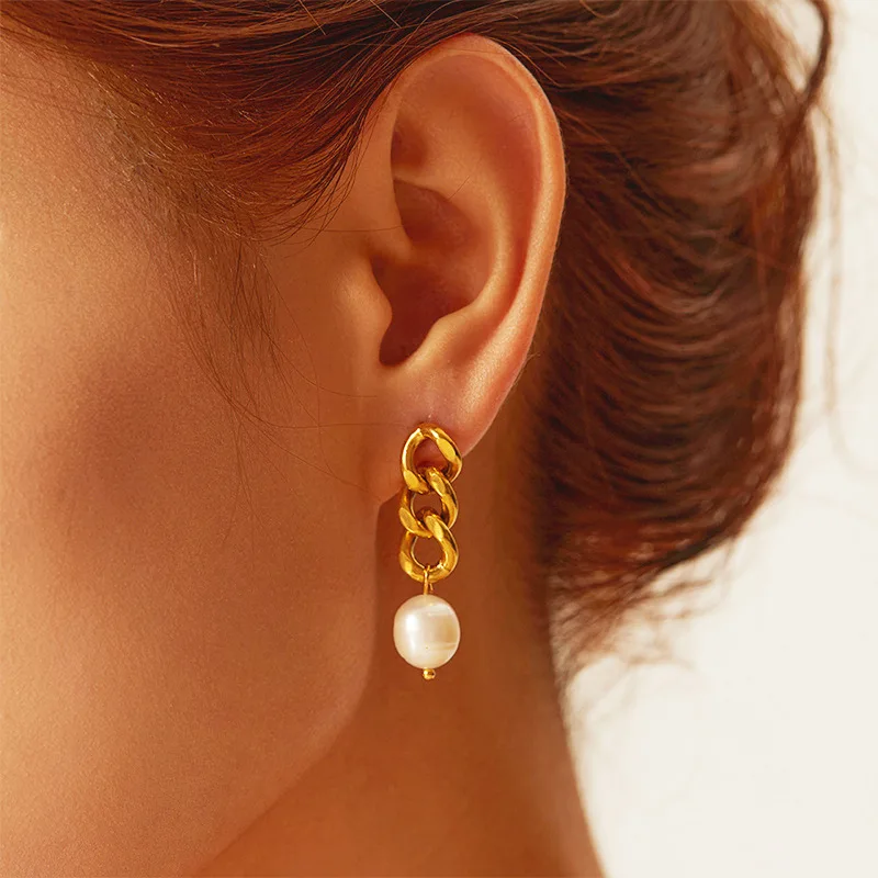 

925 Sterling Silver Artificial Pearl Drop Earrings For Women Round Imitation Pearls Charm Dangle Earrings Party Jewelry