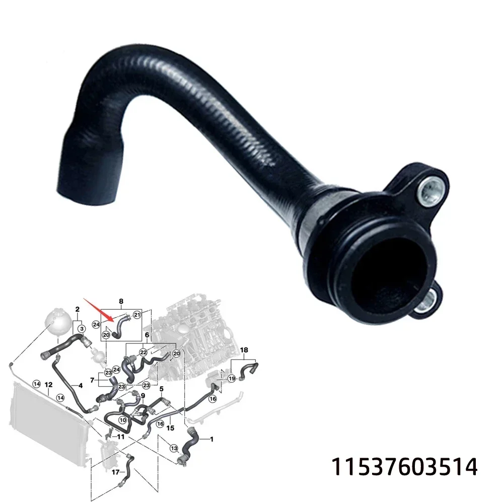 VERYUS Upgrade N20 N26 N52 N54 N55 Coolant Radiator Hose Water Pipe Line FOR BMW Coolant Hose Thermo To Block METAL Flange 11537