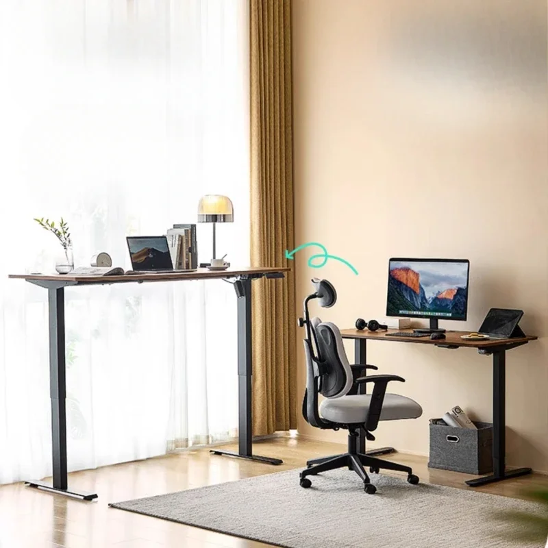 Solid Wood Electric Lift Computer Desk Motion E-sports Study Desk Office Стол Bureau Escritorio Gaming Furniture 침대 테이블 Tisch