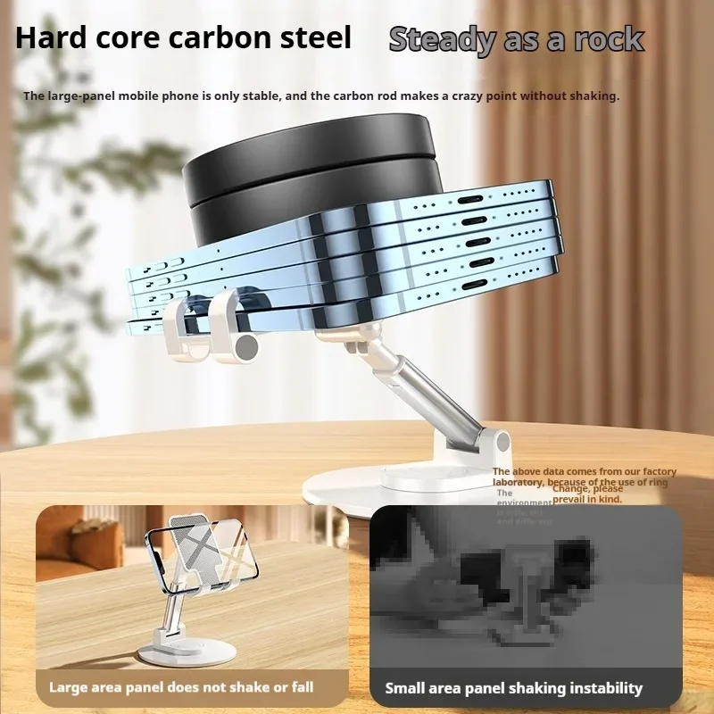 

360° Rotating Adjustable Phone Stand Foldable Portable Desktop Holder for Live Streaming and Tablets