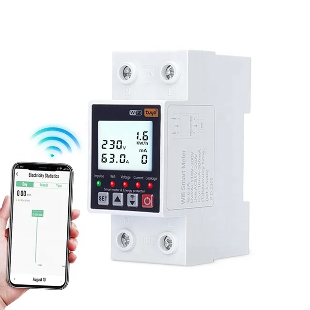JMRD-WIFI   Wifi Wireless Control Circuit Earth Leakage Smart Meter  Protector Over Under Voltage Protection Relay