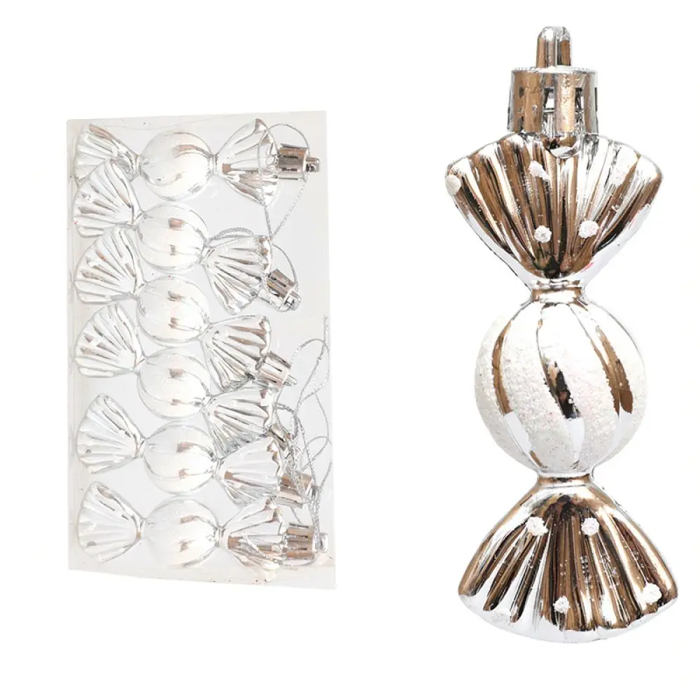 Christmas Tree Candy Hanging Baubles Decorative Ornaments Festive Pendants Electroplated Plastic Holiday Home Decor