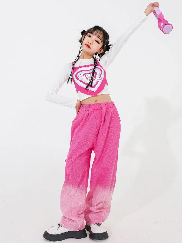 

New Jazz Dance Costume Kpop Outfit Girls Hop Hop Clothing Children Festival Dancewear Street Dance Performance Wear DL11695