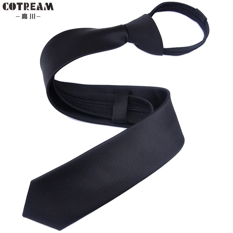 Fashion Zipper Neck Tie 5cm Slim Narrow For Men and Women Lazy Ties Easy To Pull  Neckwear Korean Style Wedding Party