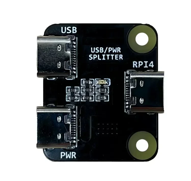 Tipo-C Interface Divisor de Potência, Adequado para Raspberry Pi 4, Módulo USB 1 a 2, Novo