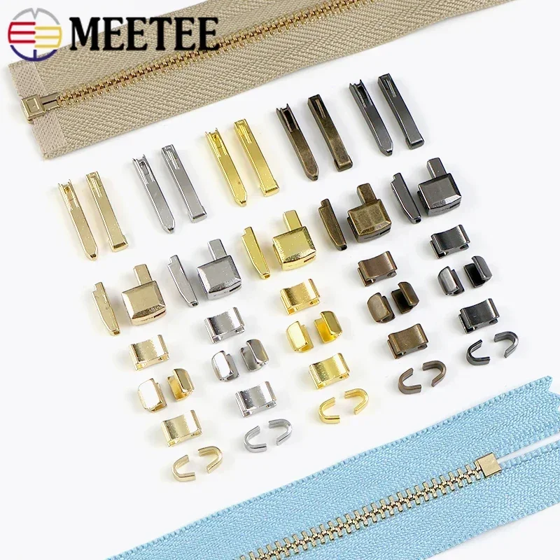 

20/50Sets Metal Zippers Stopper 3# 5# 8# 10# Zipper Non-slip Tail Stop Retainers Zip Slider End Lock Insert Repair Accessories