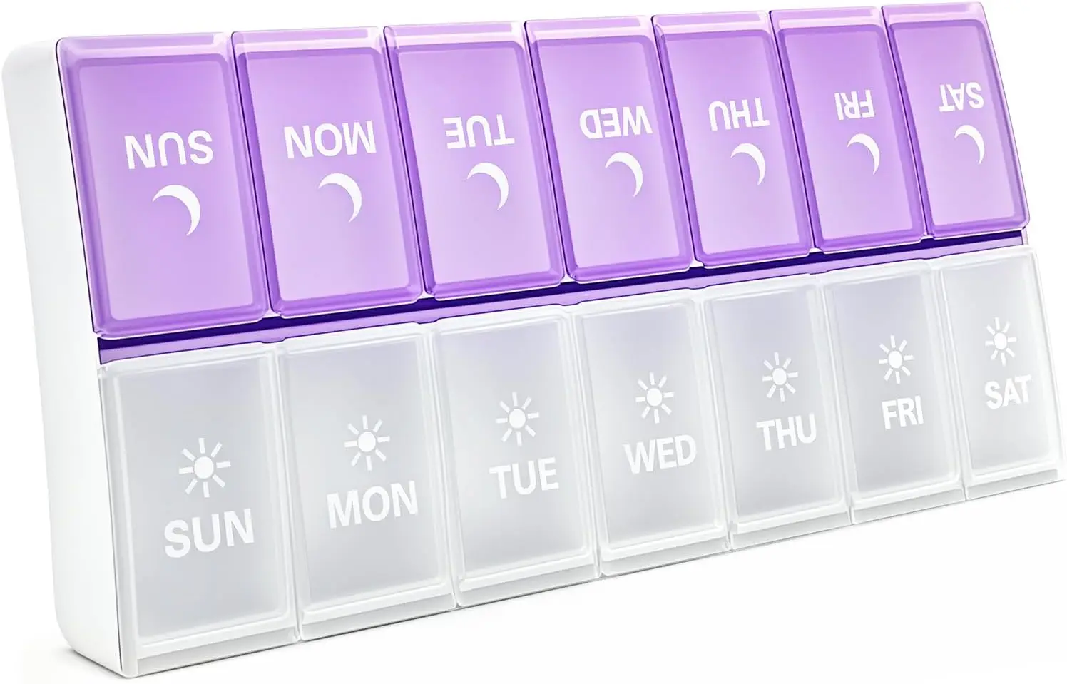 

Weekly AM PM Pill Organizer, 2 Times a Day, Large 7 Day Medicine Case, Portable