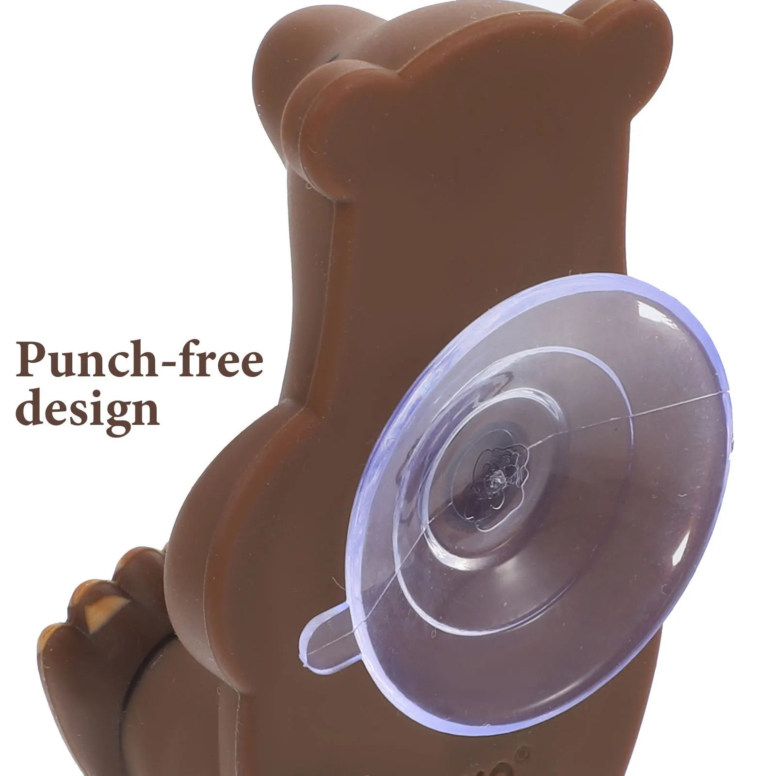 

Silicone Cartoon Bear Toothbrush Rack Suction Cup Wall Mount Increase Service Life Simple Delicate Home Bathroom Kitchen Decor