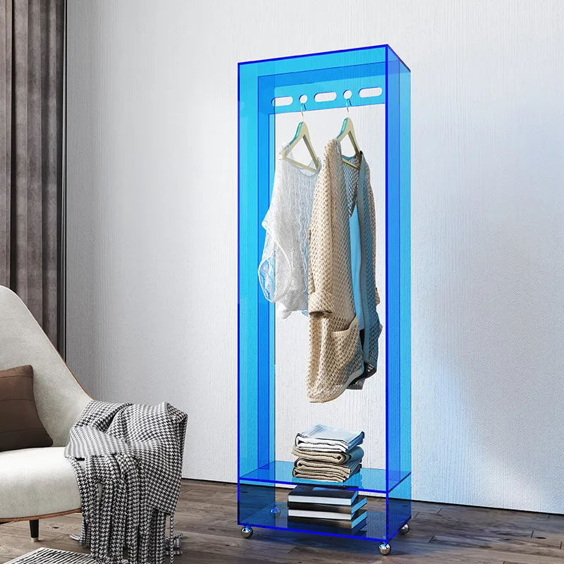 women's clothing window display rack, coat rack, floor-to-ceiling bedroom simple hanging clothes storage rack with wheels