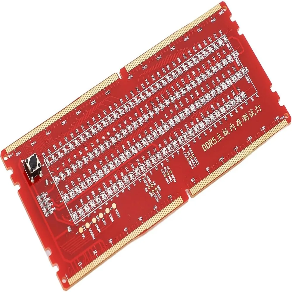 DDR5 Support DDR5 Mainboard Test Card Battery Powered LED Fault Indicator RAM Slot Tester Portable Design Memory Slot Tester