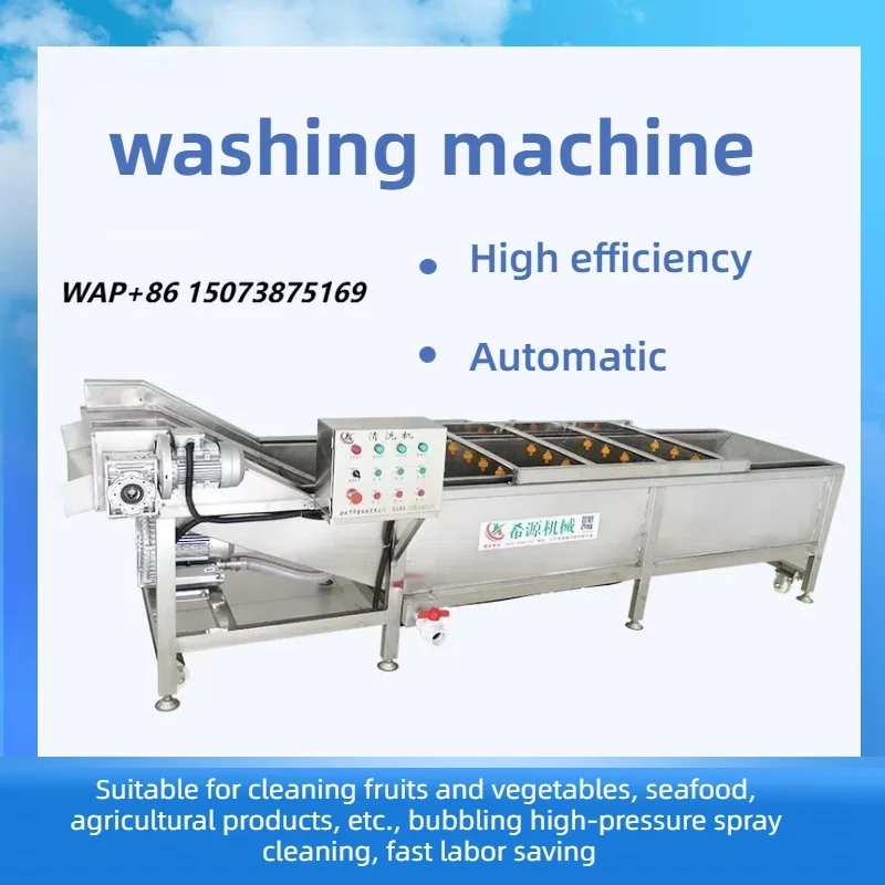XIYUAN Automatic Air Bubble Fruit Vegetable Washing Machine Accurate Temperature Control for Restaurant Use Corn Processing New