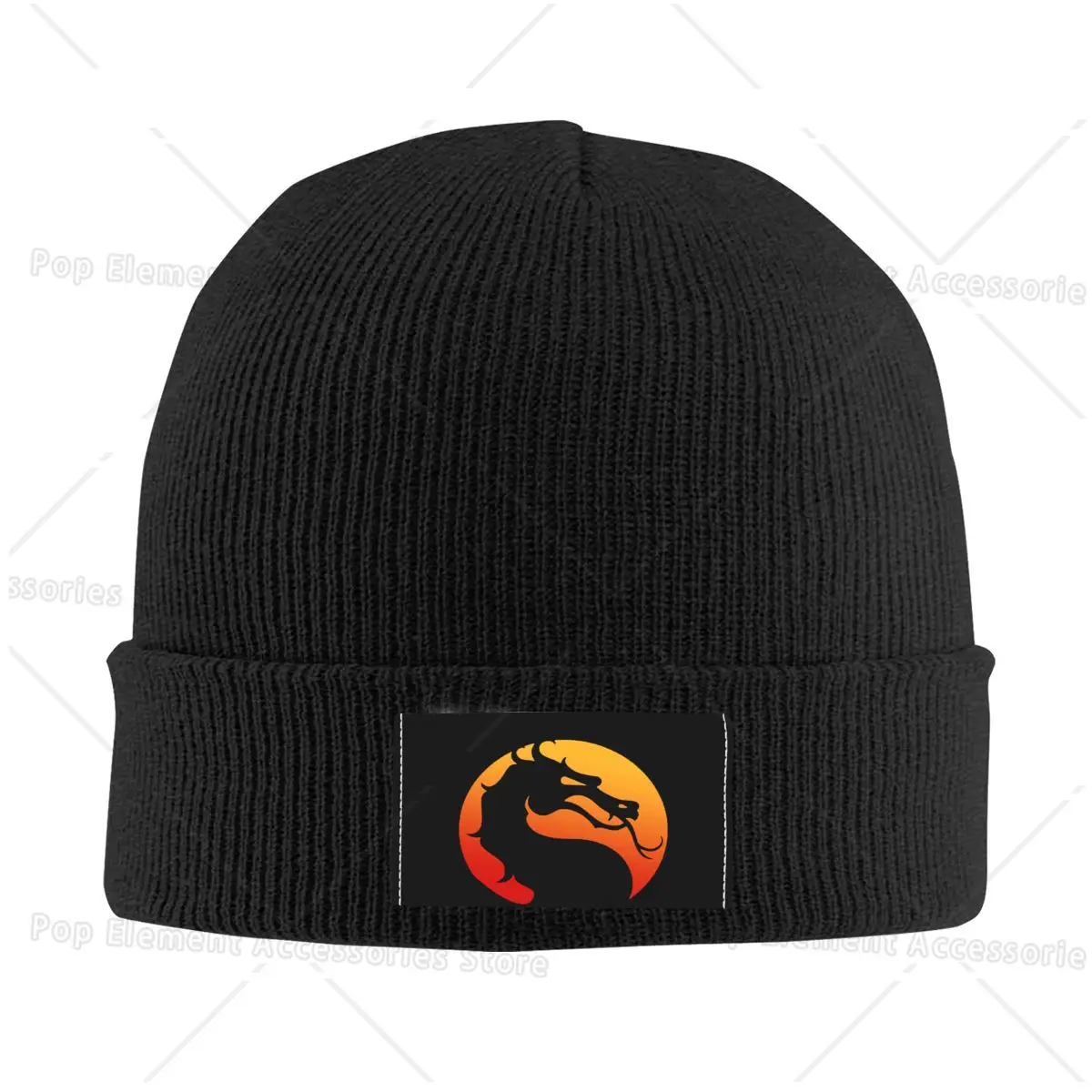 Mortal Kombat Logo Mk11 Popular Fighting Game Hat Autumn Winter Beanie Warm Caps Men Women Knitted Hat