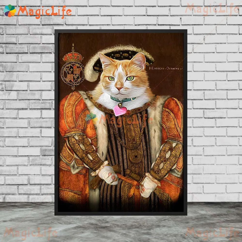 Custom Pet Dog Cat Funny Vintage Animals Portrait Posters Wall Pictures For Living Room Poster Wall