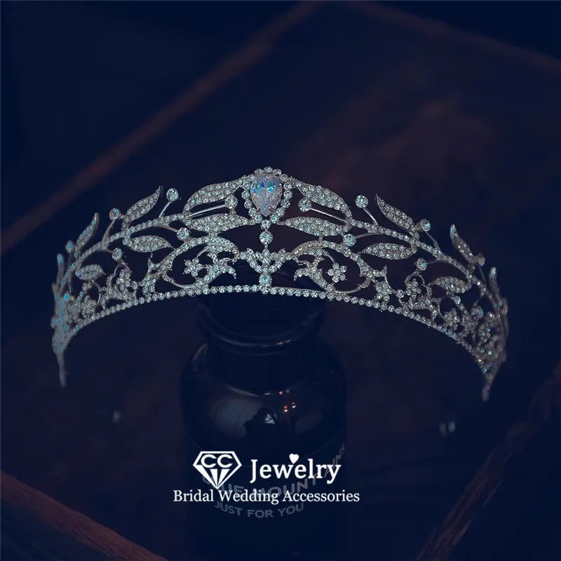 

CC Wedding Crown Women Hair Accessories Bridal Headpiece Engagement Jewelry Tiaras Vintage Diadem Headbands Hairwear HS10