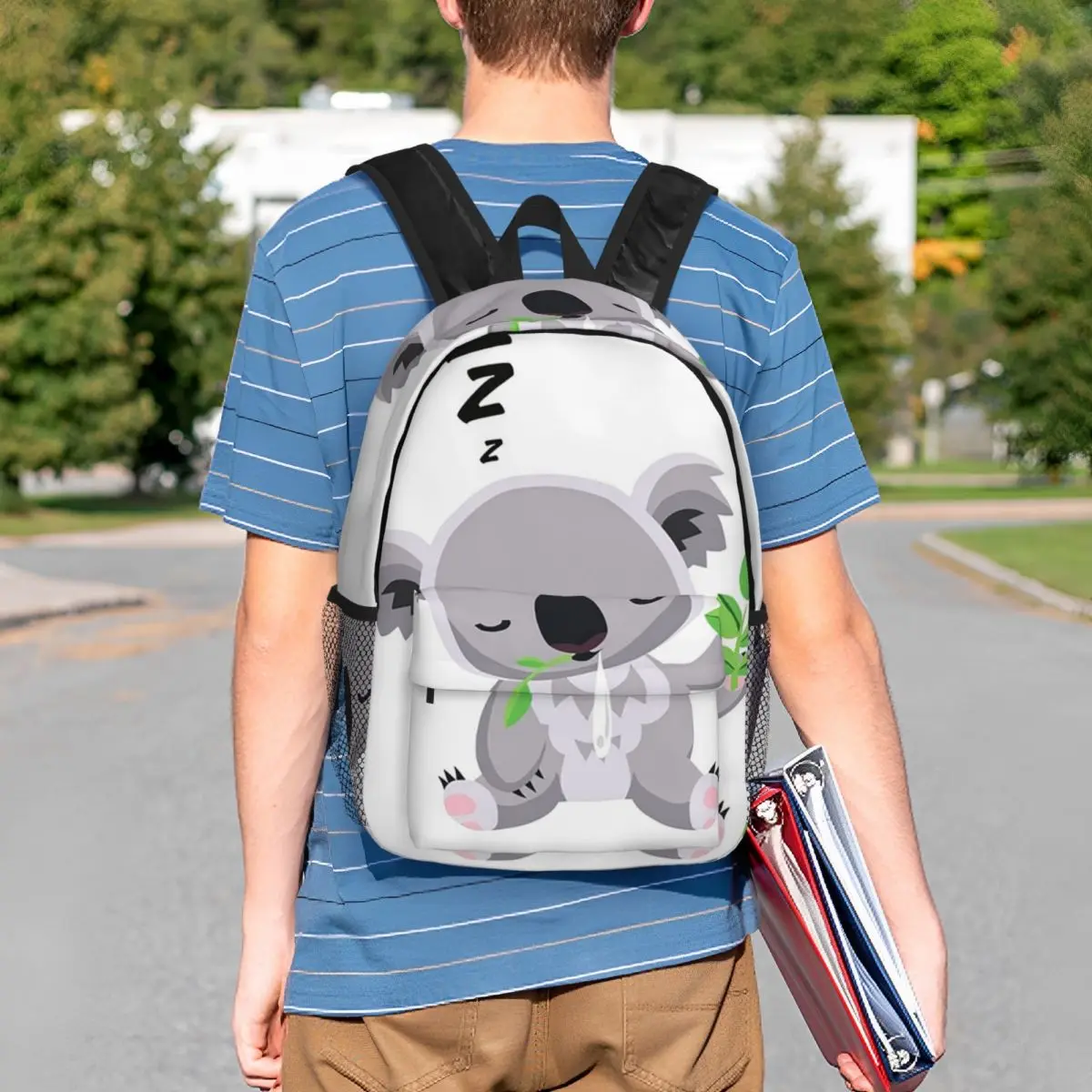 Cute Baby Koala Sleeping Good Night Backpack Student Boys Girls BookBag Men Women School Bag Laptop Shoulder Bags