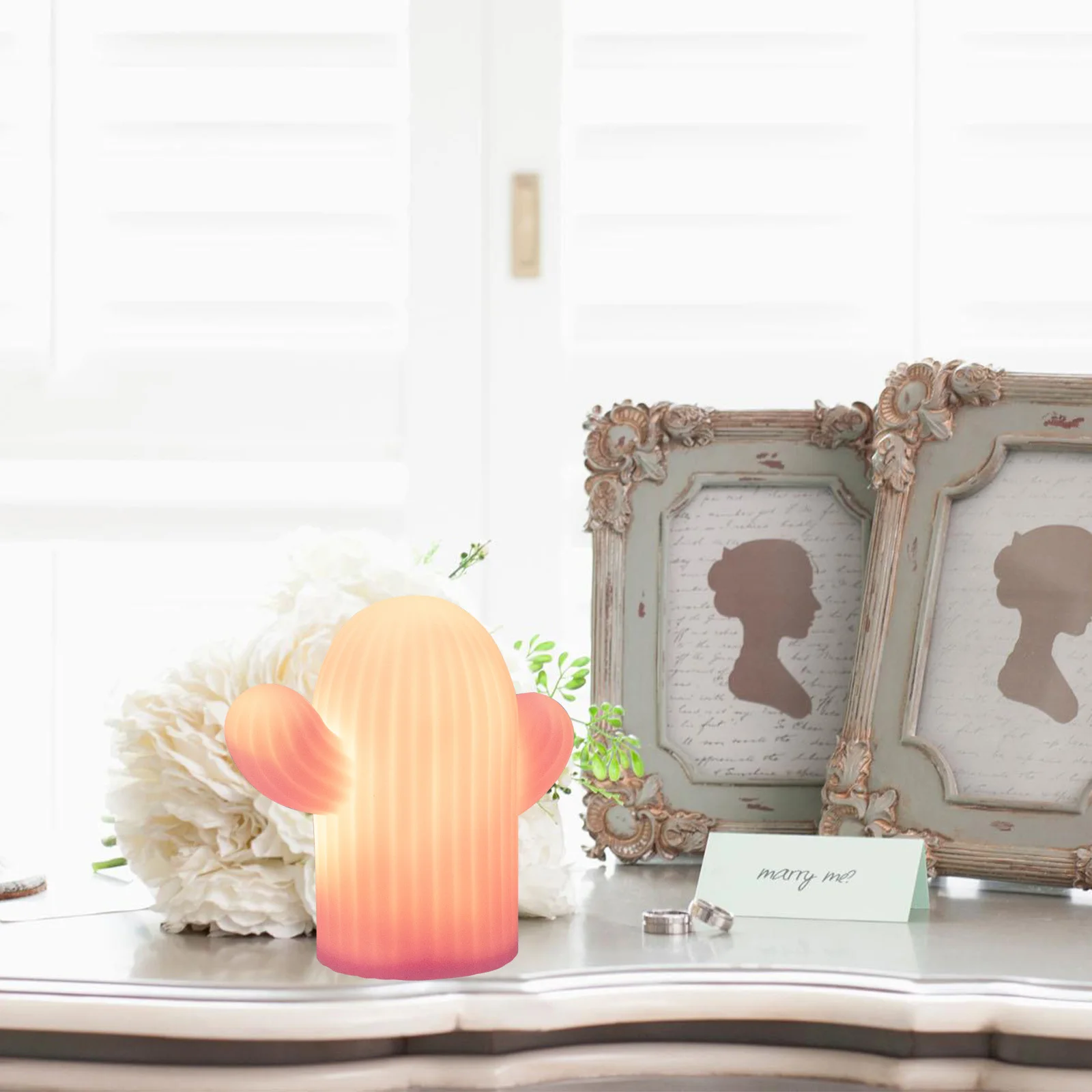 2 قطعة ضوء الليل الصغيرة الصبار على شكل مصباح الإبداعية لغرفة النوم ديكور المنزل جو مضيئة الديكور مصباح طاولة السرير