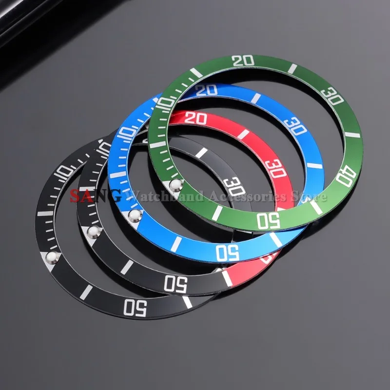 Black Blue Ceramic Lui Alloy Bezel for Rolex for Water Ghost for Seiko Watch Ring Parts Watch Cases Movement 37.5*31mm Accessory