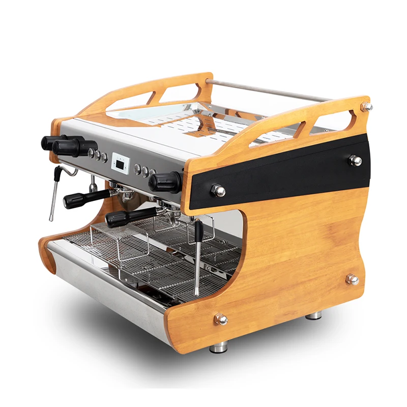 &A*Fully Automatic Dual Boiler Stainless Steel Coffee Machine with Milk Frother 3750W Commercial Espresso Machine