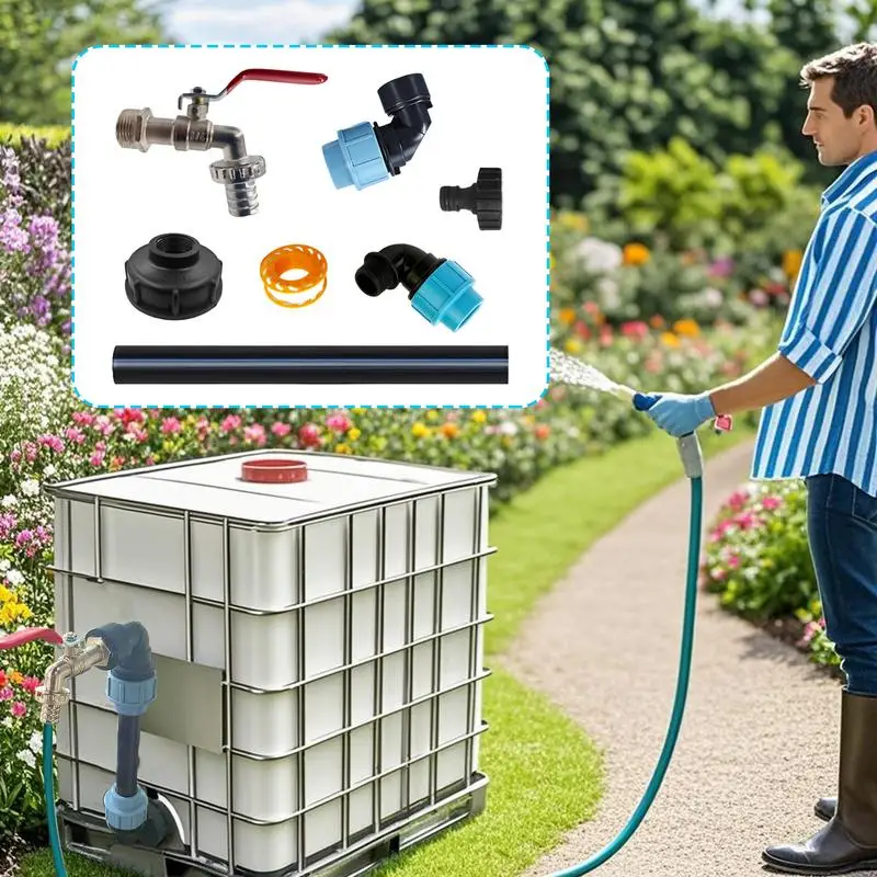 Tote Hose Adapter Threaded Hose Faucet Zinc Alloy Faucet With Extension Tube Leakproof Faucet Valve Garden Tube Bib For Garage