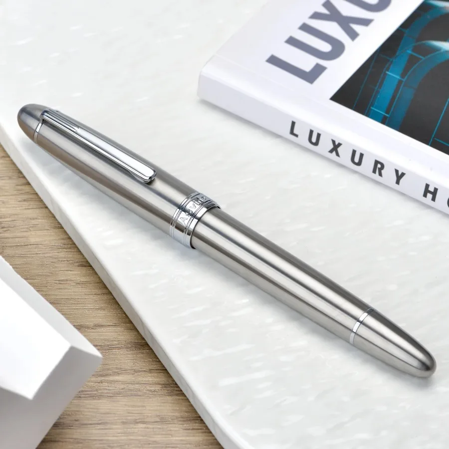 For Asvine J16 Piston Fountain Pen, Germany Jowo EF/F/M/B Nib, Solid Titanium Smooth Writing Office Gift Pen with Wrench