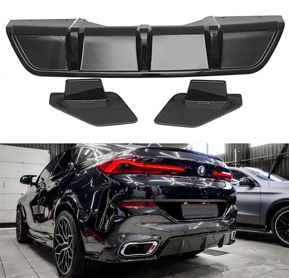 Car Rear Bumper Diffuser Lip Body Kit For BMW X6 F16 sDrive35i 50i xDrive35i 50i 2014 - 2019 14-19